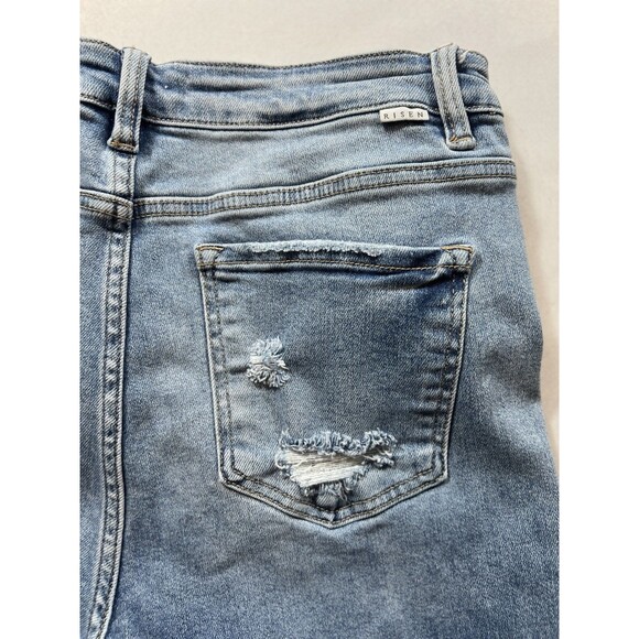 Wild Oak Risen Jeans Womens 13 Blue High Rise Wide Leg Light Wash Distressed - Picture 3 of 11